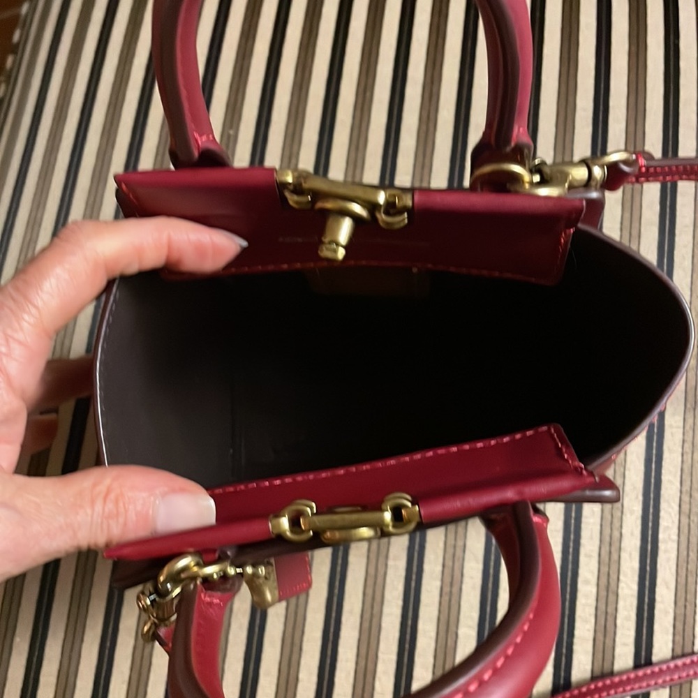 Coach 1941 Troupe mini Tote 16 Red w/ brass Crossbody Mini Bag Handbag 79401 - Picture 10 of 12